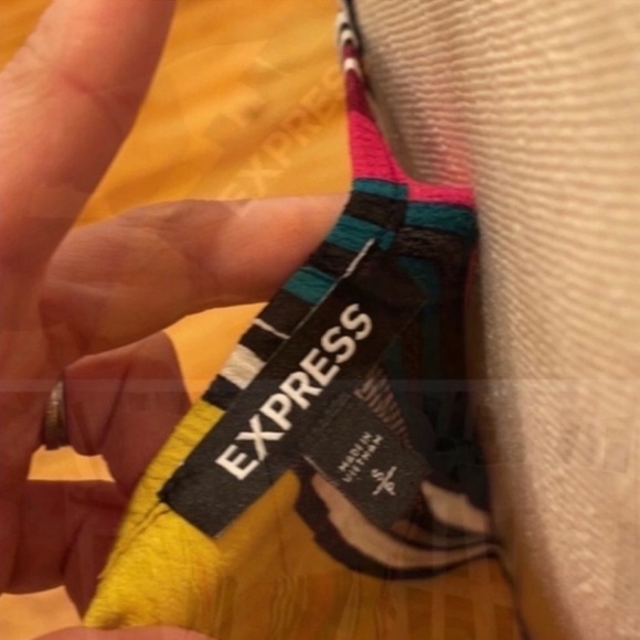 Express multi-colored striped spagetti strap retro mini dress - Picture 4 of 9